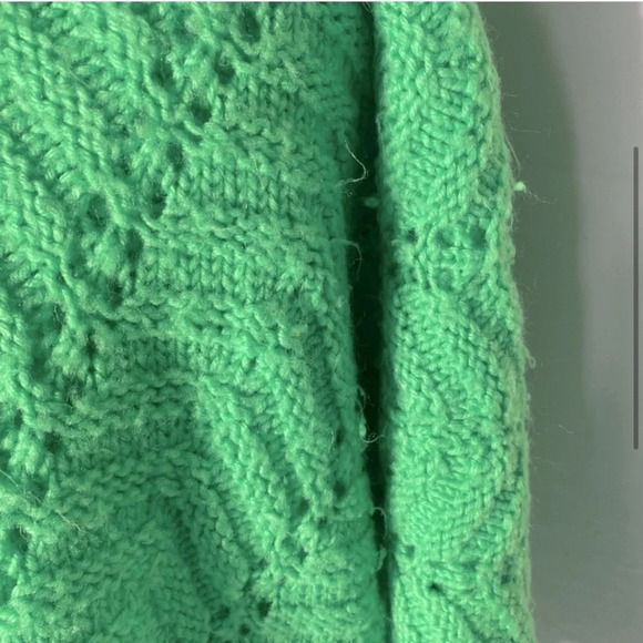 Vintage Handmade Crochet Green  Afghan Throw Blanket - Picture 4 of 10